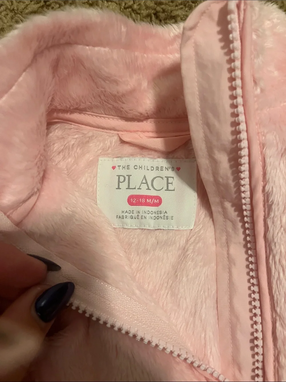 The Children's Place Plush Pink Zip-Up Jacket